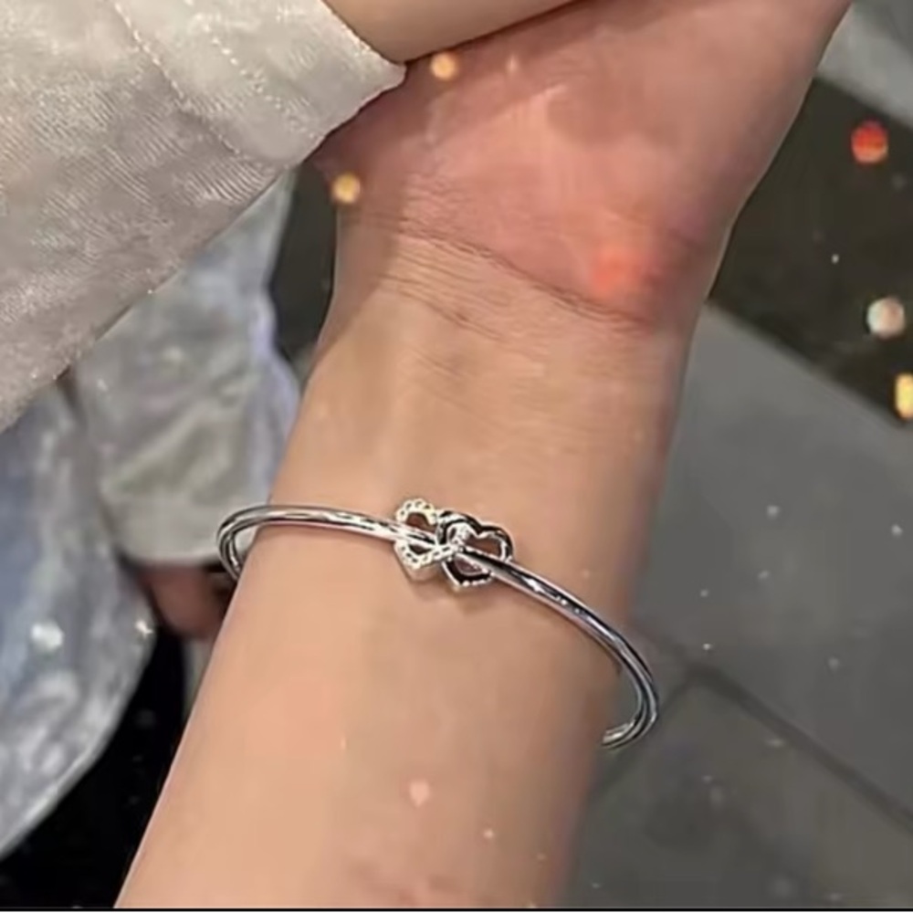 Sterling Silver Double Heart Bracelet